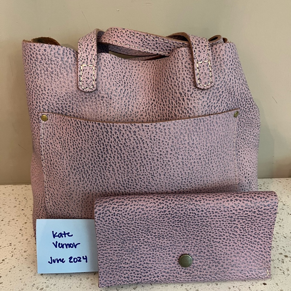 Portland Leather Goods Bundle: Lilac Medium Cross Body and Rancher Wallet